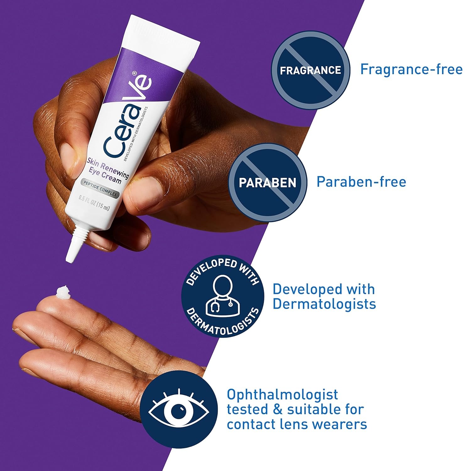 CeraVe Skin Renewing Eye Cream For Wrinkles, Under Eye Cream 14.2g - Image 5